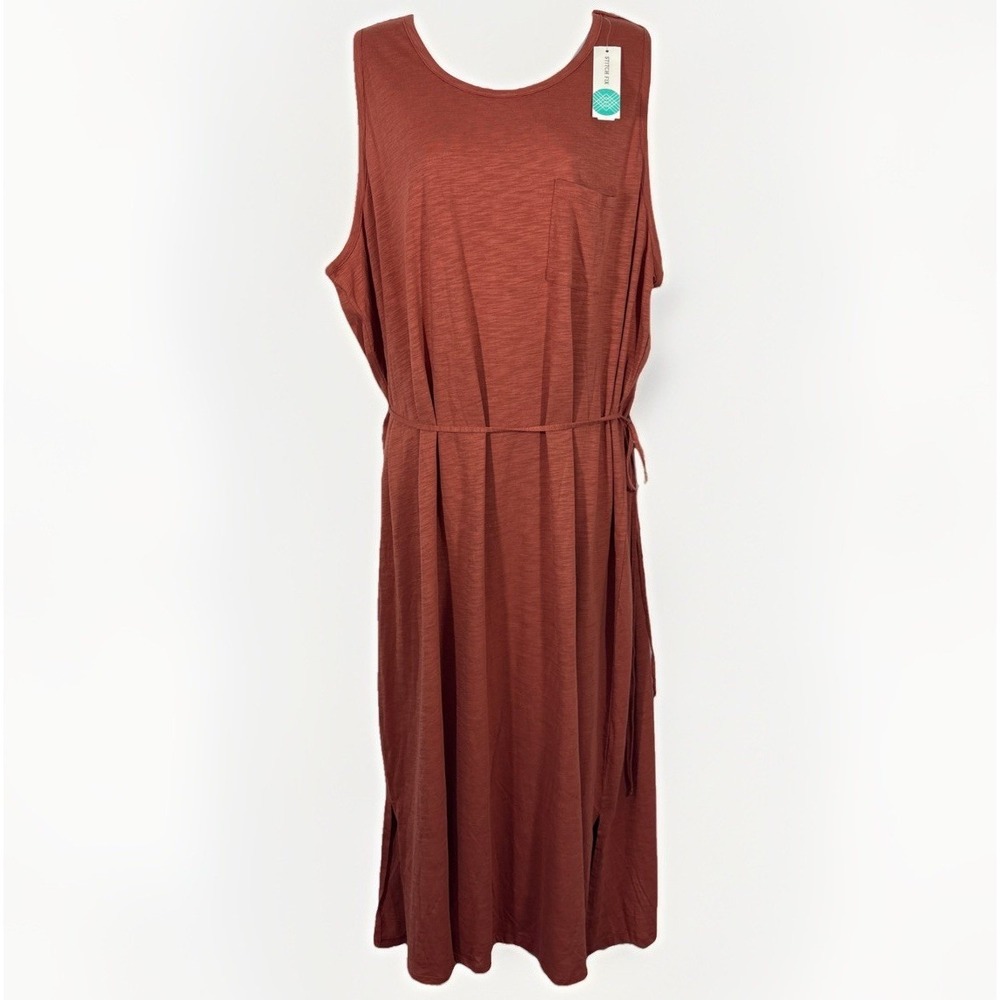 Market & Spruce Stitch Fix Rayann Sleeveless Midi Dress Burnt Orange Plus 3X NWT